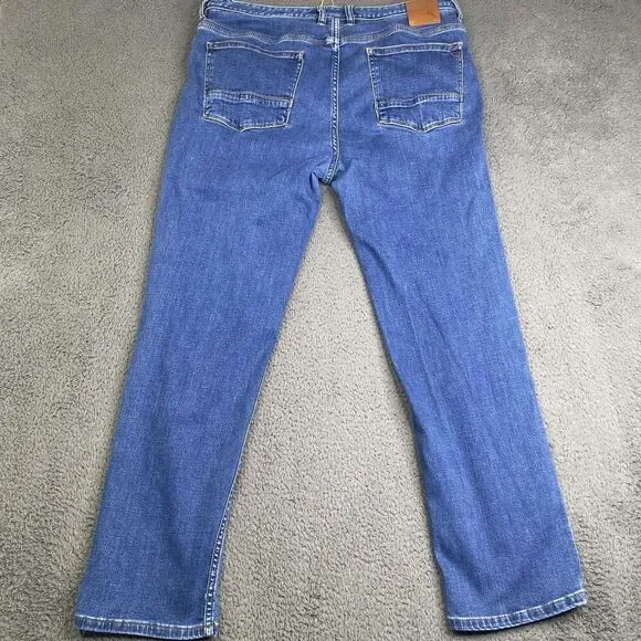 Tommy Bahama Jeans Mens 36x30 Blue Straight Leg Stretch Denim Pants Dolphin Logo - Picture 10 of 12